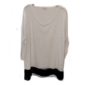 Ellen Tracy cotton top with black sheer bottom 708